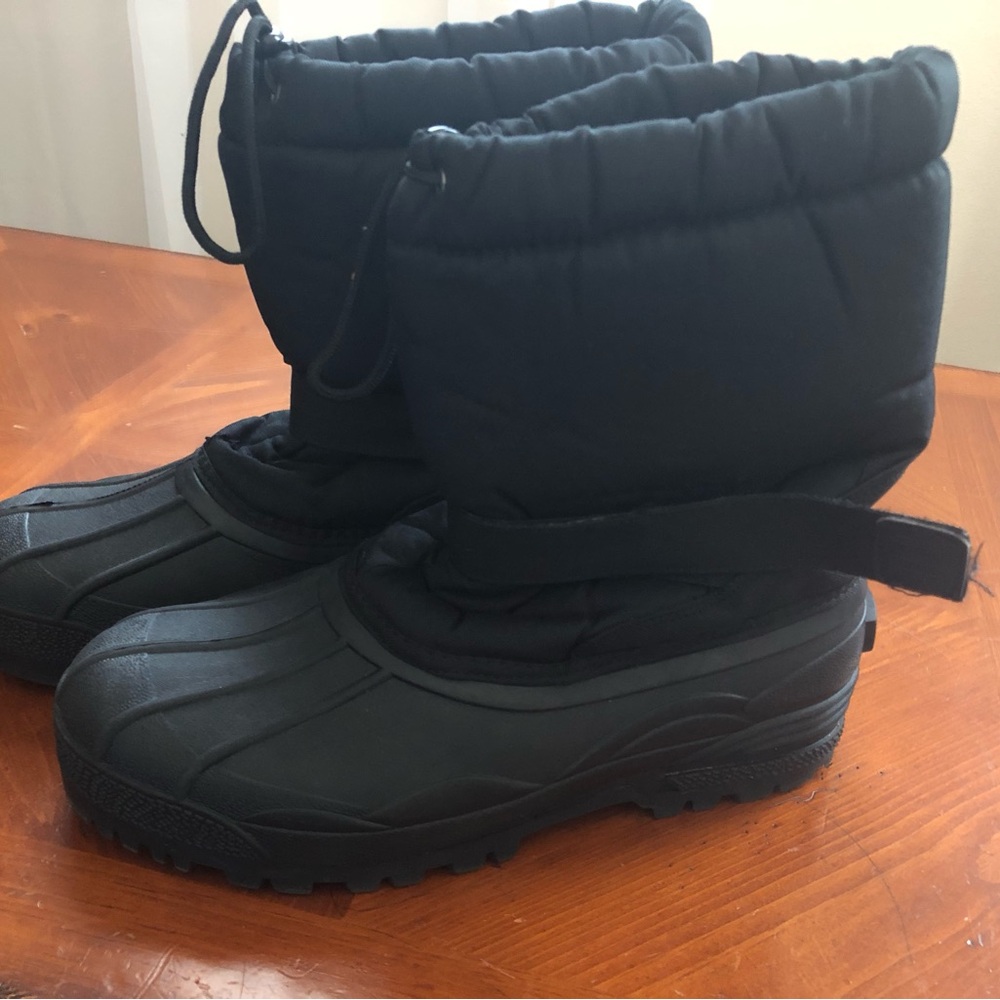 Black Rubber Winter Snow Boots Size 13